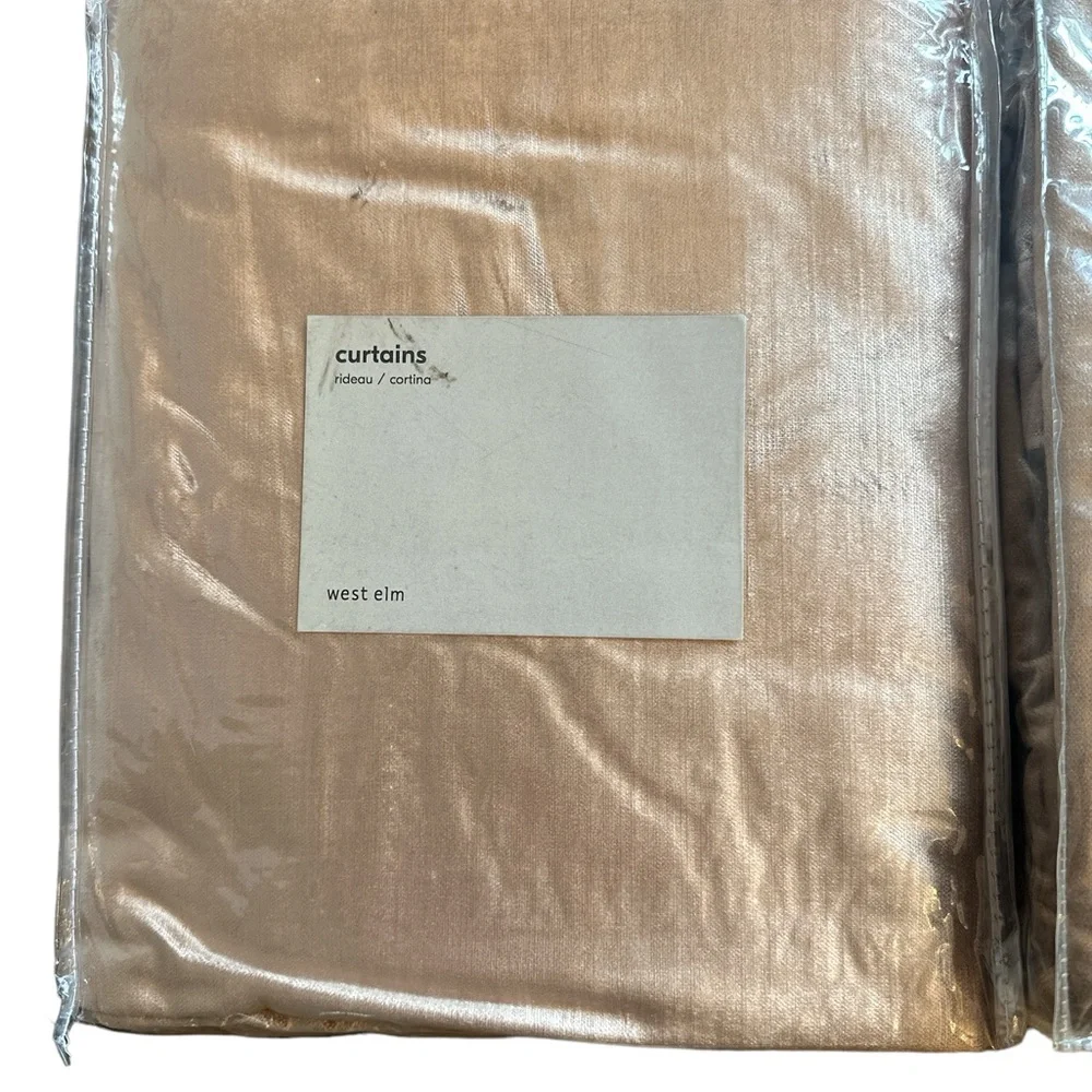 West Elm luster velvet curtains 48” x 96” set of 2